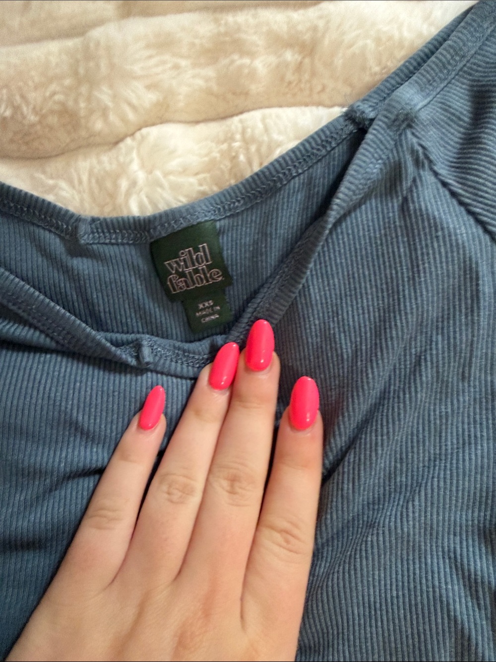 wild fable Slate Blue Ribbed Short Sleeve Tee - Picture 2 of 3